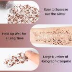 MEICOLY Brown Body Glitter, Deer Maroon Face Glitter Gel, Glitter Makeup for Women and Kids, Mermaid Sequins Halloween Glitter Face Paint,Chunky Glitter for Face Body Eye Lip Hair