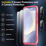 SPIDERCASE Heavy Duty Shockproof Phone Case for Galaxy S24 Plus 2024, Pink