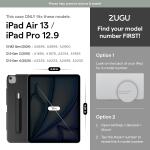 Zugu Case for iPad Air 13-inch (M2, 2024) / 12.9-inch (3rd/4th Gen) - Slim Protective Cover with Apple Pencil Holder, Auto Wake/Sleep, and Multiple Viewing Angles (Black)