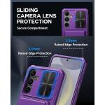 ATATOO for Samsung Galaxy S24+ Plus Case with Card Holder 6.7"​ , Dark Purple