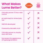 Lume Whole Body Deodorant 2.6 Ounce (Pack of 3) (Clean Tangerine, Lavender Sage, Unscented), Smooth Solid Stick, 72 Hour Odor Control, Aluminum Free, Baking Soda Free and Skin Safe