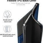 Antbox 10.2 Inch Case for iPad 9th/8th/7th Gen with Pencil Holder Vegan Leather Smart Cover (NavyBlue)