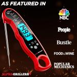 Alpha Grillers Instant Read Meat Thermometer for Cooking Grill and BBQ Griddle Waterproof w/Backlight & Calibration for Food Oven Air Fryer