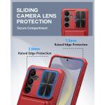 ATATOO for Samsung Galaxy S24+ Plus Case with Card Holder 6.7"​ , Red