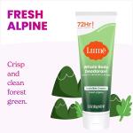 Lume Whole Body Deodorant, Fresh Alpine, 3.0 ounce, Invisible Cream Tube, 72 Hour Odor Control, Aluminum Free, Baking Soda Free, Skin Safe