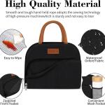 Coobiiya Lunch Bag for Women, Insulated, Leakproof Tote for Work, Office, Picnic, and Travel, Large Capacity, Reusable Cooler Container, Black