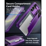 ATATOO for Samsung Galaxy S24+ Plus Case with Card Holder 6.7"​ , Dark Purple