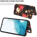 LETO Galaxy S22 Case,Luxury Flip Folio Leather Wallet Case Cover 6.1" Blooming Florals