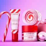 LANEIGE Lip Sleeping Mask, For Flaky and Dry Lips, Nourish, Hydrate, Vitamin C, Murumuru & Shea Butter, Antioxidants, Candy Cane Swirl