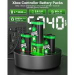 Rechargeable Xbox Controller Battery Pack with Charger, 4 x 5040mWh Xbox Battery Pack