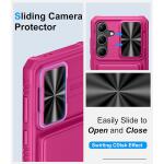 BXYJY for Samsung Galaxy S24 Wallet Case, Built-in Card Holder 2024, Hot Pink