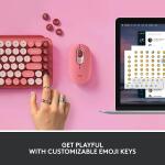 Logitech POP Mechanical Wireless Keyboard with Customizable Emoji Keys - Heartbreaker Rose