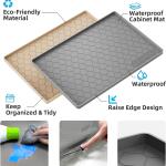 Waterproof Under Sink Mat 34 x 22, Silicone Under Sink Tray for Kitchen & Bathroom, Cabinet Liner, Shelf Protector, and Storage Drip Tray for Kitchen Cabinets