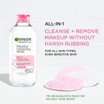 Garnier Micellar Water, Hydrating Facial Cleanser & Makeup Remover 1 Count, Suitable for Sensitive Skin, Vegan, Cruelty Free, 13.5 Fl Oz (400mL)