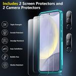 SPIDERCASE Heavy Duty Shockproof Phone Case for Galaxy S24 Plus 2024, Light Blue