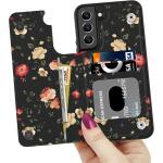 LETO Galaxy S22 Case,Luxury Flip Folio Leather Wallet Case Cover 6.1" Roses