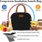 Coobiiya Lunch Bag for Women, Insulated, Leakproof Tote for Work, Office, Picnic, and Travel, Large Capacity, Reusable Cooler Container, Black