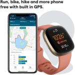 Fitbit Versa 3 Health & Fitness Smartwatch (S & L Bands Included) - Pink/Gold