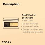 COSRX Snail Mucin 92% Repair Cream, No Parabens, Korean Skincare (3.52 Fl Oz (Pack of 1)), Daily Face Gel Moisturizer for Dry Skin, Acne prone, Sensitive Skin, Not Tested on Animals