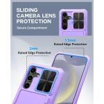 ATATOO for Samsung Galaxy S24+ Plus Case with Card Holder 6.7"​ , Purple