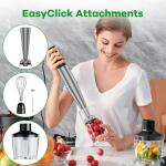 Corded Immersion Blender 1100W, Handheld Stick Blender with Variable Speed Trigger, 5in1 Emulsion Blender featuring Chopper, Whisk, and Frother for Soup, Pureed Baby Food, and Smoothies.