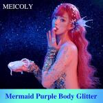 MEICOLY Light Purple Body Glitter (50ml): Chameleon purple mermaid glitter for Halloween and festivals. Sequins face paint and chunky hair glitter, ideal for sparkling makeup for women.