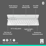 Logitech Keys-to-GO 2 Portable Wireless iPad Keyboard with Built-in Cover - Graphite