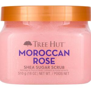 Tree Hut Moroccan Rose Shea Sugar Scrub, Ultra Hydrating and Exfoliating Scrub for Nourishing Essential Body Care, 18 oz