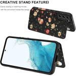 LETO Galaxy S22 Case,Luxury Flip Folio Leather Wallet Case Cover 6.1" Roses