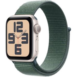 Apple Watch SE (2nd Gen) [GPS 40mm] Smartwatch Starlight AluminiumCase with LakeGreen Sport Loop