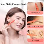 Kitsch Dermaplaning Tool (12 pc, Coral): Face razors for men and women, ideal for eyebrow trimming and facial hair removal. Perfect for smooth skin.