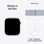 Apple Watch Series 10 [GPS 46mm case] Smartwatch with Silver Aluminium Case with Blue Cloud Sport Loop