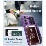 BXYJY for Samsung Galaxy S24 Wallet Case, Built-in Card Holder 2024, Purple