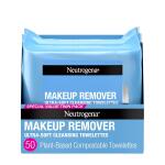 Neutrogena Makeup Remover Wipes, Ultra-Soft Cleansing Facial Towelettes for Waterproof Makeup, Alcohol-Free, Plant-Based, Twin Pack, 25 Count Pack of 2