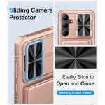 BXYJY for Samsung Galaxy S24 Wallet Case, Built-in Card Holder 2024, Rose Gold