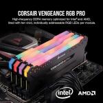 CORSAIR VENGEANCE RGB PRO DDR4 RAM 32GB (2x16GB) Desktop Computer Memory - Black