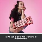 Logitech POP Mechanical Wireless Keyboard with Customizable Emoji Keys - Heartbreaker Rose