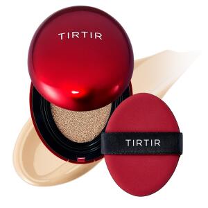 TIRTIR Mask Fit Red Cushion Foundation (#21W Natural Ivory, 0.63 Fl Oz (Pack of 1)), Full coverage, Weighless, Skin fit, Satin Glow Finish, Korean cushion foundation