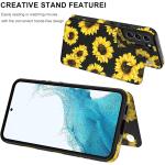 LETO Galaxy S22 Case,Luxury Flip Folio Leather Wallet Case Cover 6.1" Blooming Sunflowers