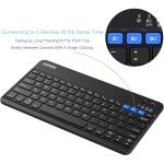 Arteck HB220B Universal Backlit 7-Colors & Adjustable Brightness Multi-Device Slim Portable Wireless Bluetooth 3.0 Keyboard