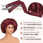 YANIBEST Satin Bonnet Silk Bonnet, Burgundy, for Sleeping Double Layer Satin Lined Hair Bonnet with Tie Band, for Women Curly Hair