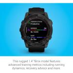 Garmin fenix 7X Sapphire Solar Smartwatch Black DLC Titanium w/ Black Band