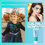 MEICOLY Teal Body Glitter: Mermaid face glitter gel for Halloween. Dazzling green chunky glitter for face, body, eyes, lips, and hair. Sparkling holographic makeup for women and kids.