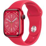 Apple Watch Series 8 Smart Watch 41mm with RED Aluminum Case with RED Sport Band - M/L