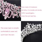 Didder Silver Tiaras: Elegant pink crystal crowns with combs, perfect for weddings, birthdays, proms, and parties for women and girls.