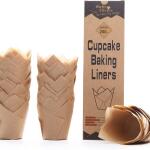 Natural Tulip Cupcake Liners for Baking Cups, 200pcs Unbleached European Parchment Paper Tulip Muffin Liners, Cupcake Wrapper for Christmas, Party