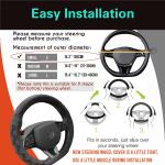 PINCTROT D Shaped 14 Inch Steering Wheel Cover Great Grip