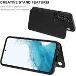 LETO Galaxy S22 Case,Luxury Flip Folio Leather Wallet Case Cover 6.1" Black