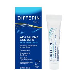 Differin Acne Treatment Gel, 15g Tube (Packaging May Vary), 30 Day Supply, Retinoid Treatment for Face with 0.1% Adapalene, Gentle Skin Care for Acne Prone Sensitive Skin