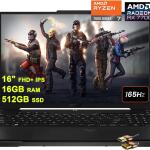 ASUS TUF Gaming A16 Laptop - 16" FHD+165Hz, Ryzen 7 7735HS, 16GB RAM, 512GB SSD, Radeon RX 7700S 8GB, Windows 11